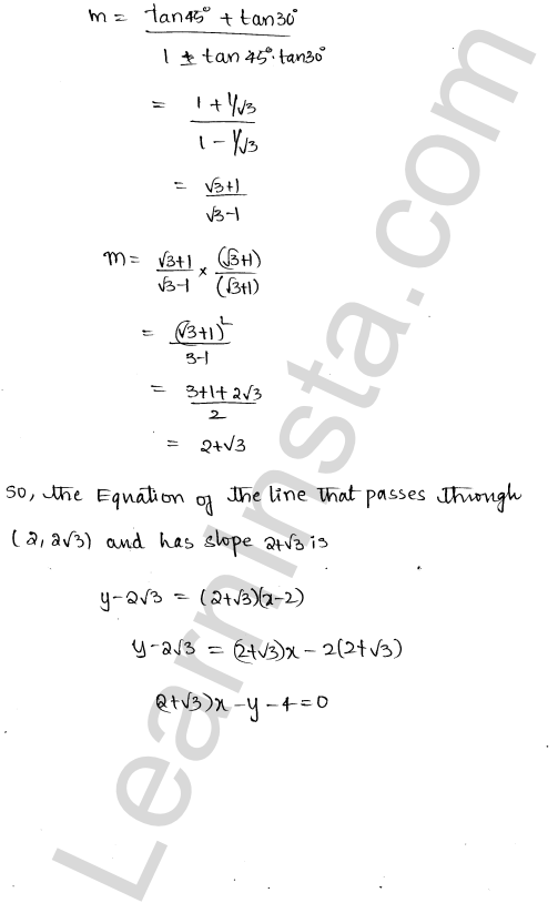 RD Sharma Class 11 Solutions Chapter 23 The Straight Lines Ex 23.4 1.13