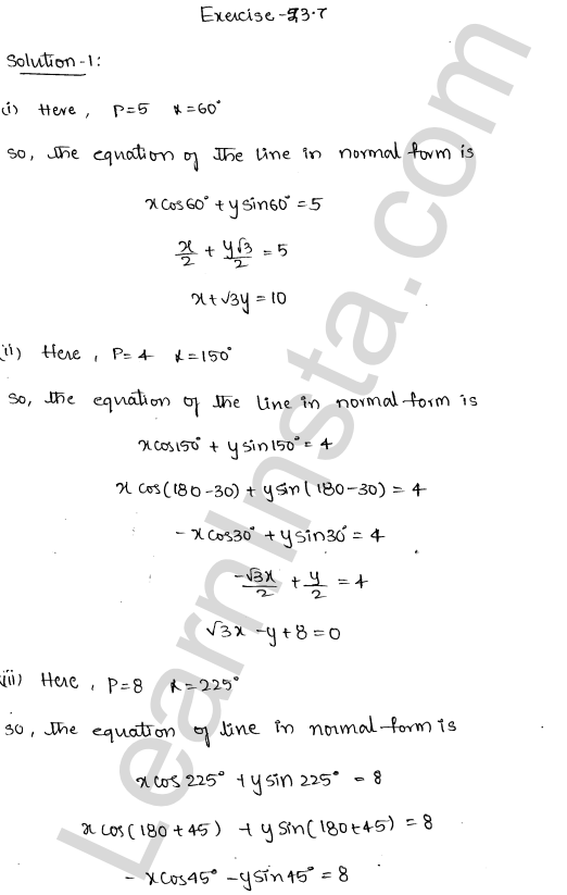 RD Sharma Class 11 Solutions Chapter 23 The Straight Lines Ex 23.7 1.1