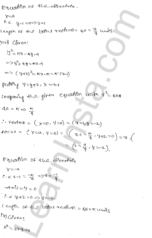 RD Sharma Class 11 Solutions Chapter 25 Parabola Ex 25.1 1.16