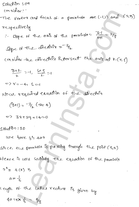 RD Sharma Class 11 Solutions Chapter 25 Parabola VSAQ 1.7