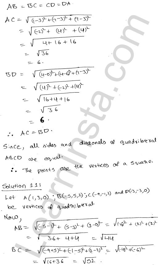 RD Sharma Class 11 Solutions Chapter 28 Introduction to 3D coordinate geometry Ex 28.2 1.14