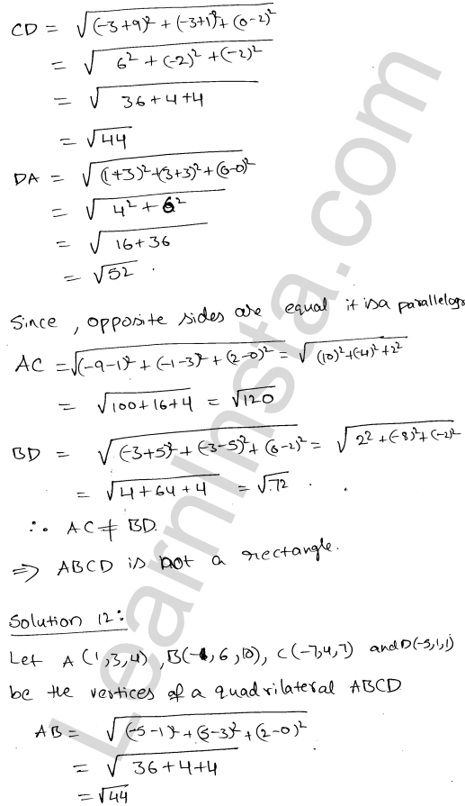 RD Sharma Class 11 Solutions Chapter 28 Introduction to 3D coordinate geometry Ex 28.2 1.15