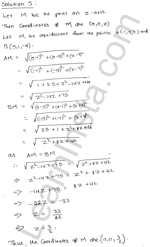 RD Sharma Class 11 Solutions Chapter 28 Introduction to 3D coordinate geometry Ex 28.2 1.9