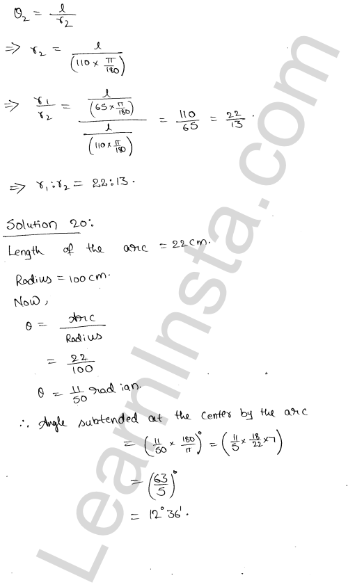 RD Sharma Class 11 Solutions Chapter 4 Measurement of Angles Ex 4.1 19