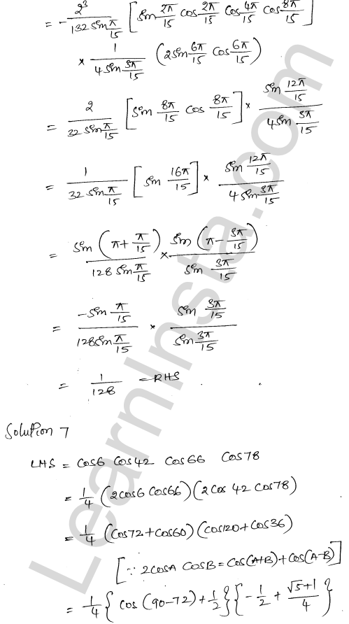 RD Sharma Class 11 Solutions Chapter 9 Trigonometric Ratios of Multiple and Submultiple Angles Ex 9.3 1.4