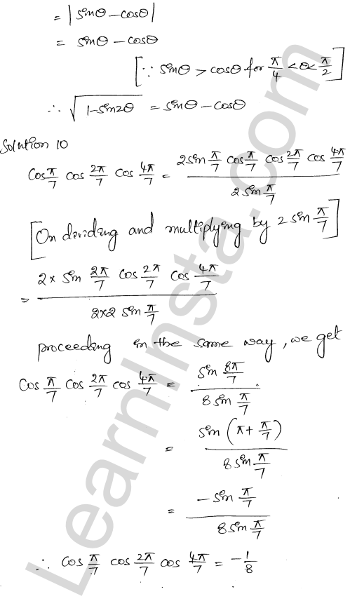 RD Sharma Class 11 Solutions Chapter 9 Trigonometric Ratios of Multiple and Submultiple Angles VSAQ 1.6