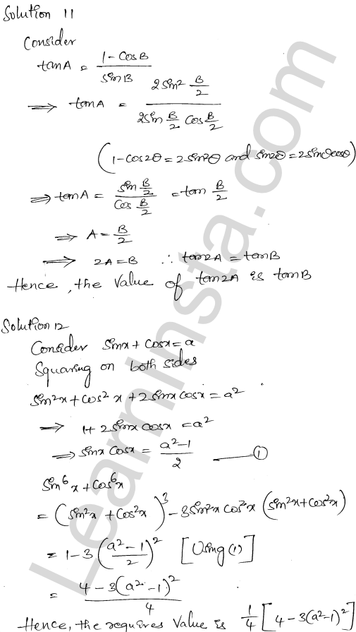 RD Sharma Class 11 Solutions Chapter 9 Trigonometric Ratios of Multiple and Submultiple Angles VSAQ 1.7