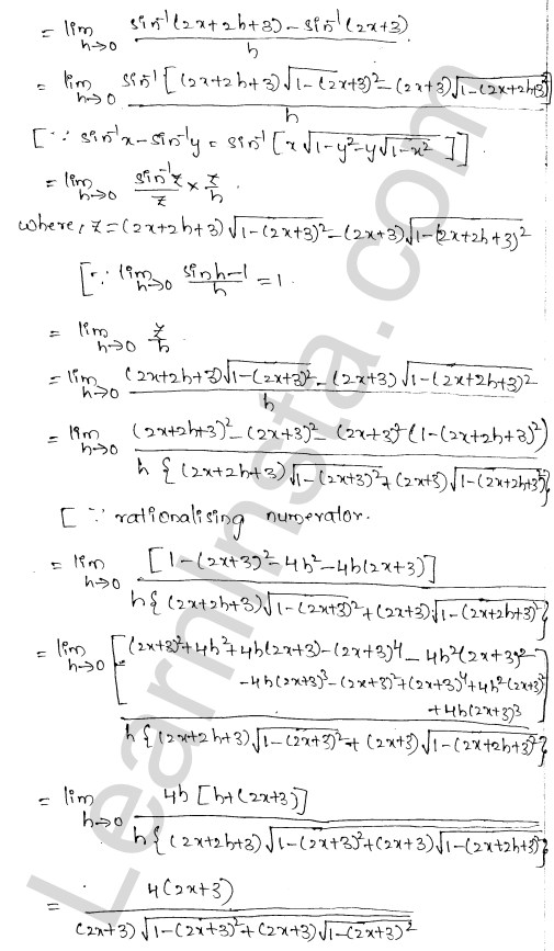 RD Sharma Class 12 Solutions Chapter 11 Differentiation Ex 11.1 1.7