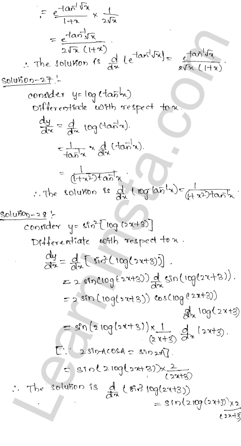 RD Sharma Class 12 Solutions Chapter 11 Differentiation Ex 11.2 1.11