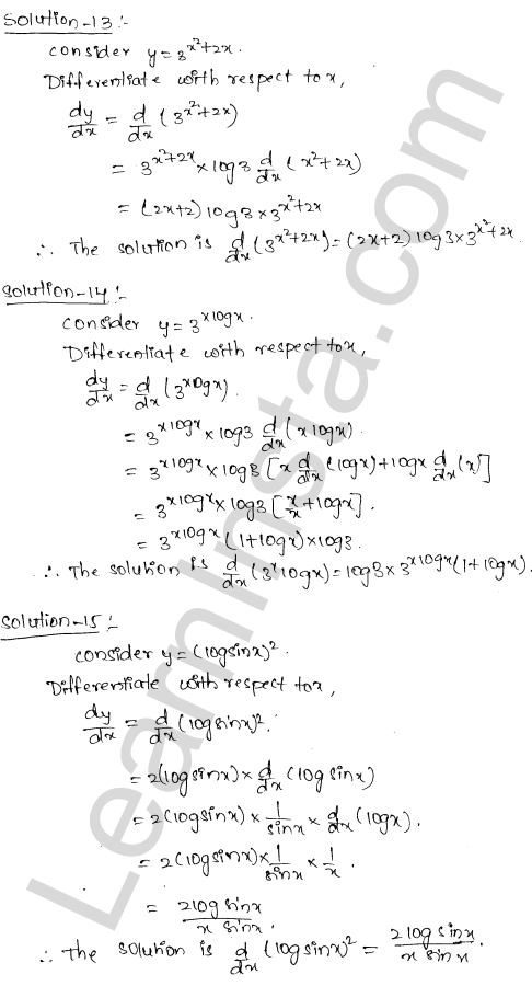 RD Sharma Class 12 Solutions Chapter 11 Differentiation Ex 11.2 1.6