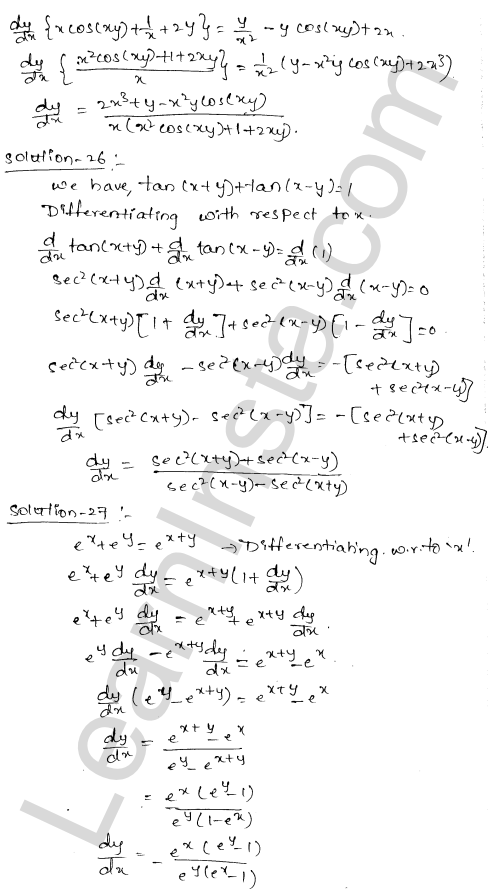 RD Sharma Class 12 Solutions Chapter 11 Differentiation Ex 11.4 1.14