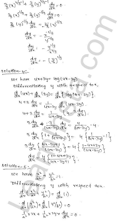 RD Sharma Class 12 Solutions Chapter 11 Differentiation Ex 11.4 1.2