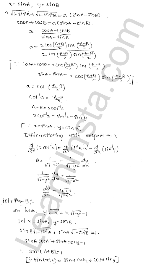 RD Sharma Class 12 Solutions Chapter 11 Differentiation Ex 11.4 1.6