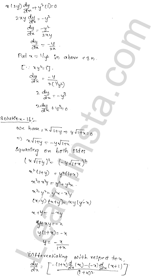 RD Sharma Class 12 Solutions Chapter 11 Differentiation Ex 11.4 1.8