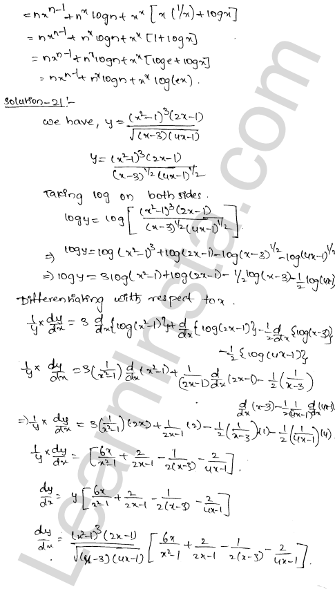 RD Sharma Class 12 Solutions Chapter 11 Differentiation Ex 11.5 1.11