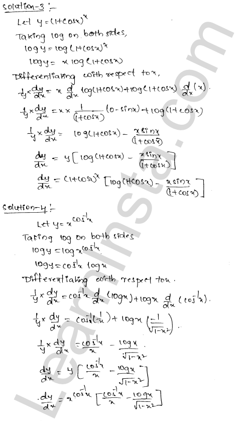 RD Sharma Class 12 Solutions Chapter 11 Differentiation Ex 11.5 1.2