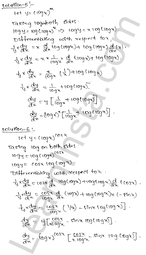 RD Sharma Class 12 Solutions Chapter 11 Differentiation Ex 11.5 1.3