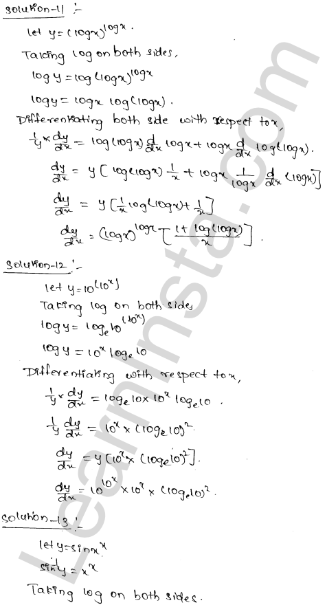 RD Sharma Class 12 Solutions Chapter 11 Differentiation Ex 11.5 1.6