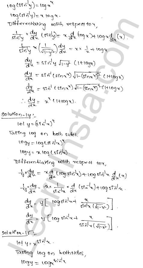 RD Sharma Class 12 Solutions Chapter 11 Differentiation Ex 11.5 1.7