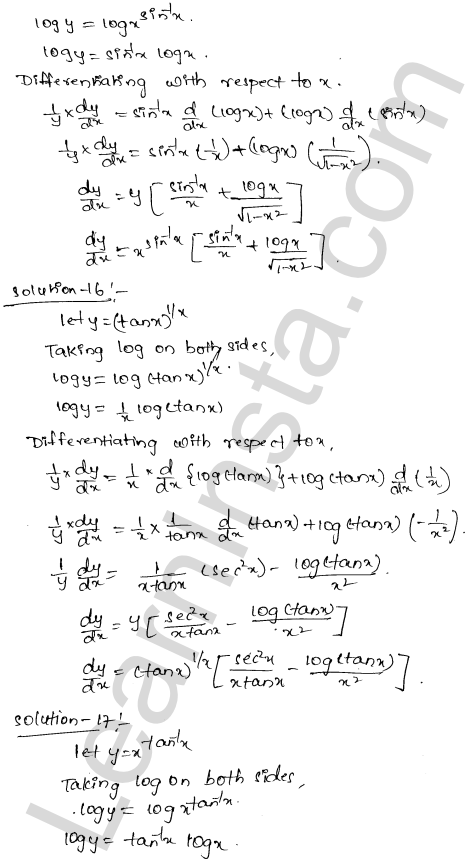 RD Sharma Class 12 Solutions Chapter 11 Differentiation Ex 11.5 1.8