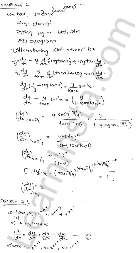 RD Sharma Class 12 Solutions Chapter 11 Differentiation Ex 11.6 1.3
