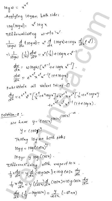 RD Sharma Class 12 Solutions Chapter 11 Differentiation Ex 11.6 1.5