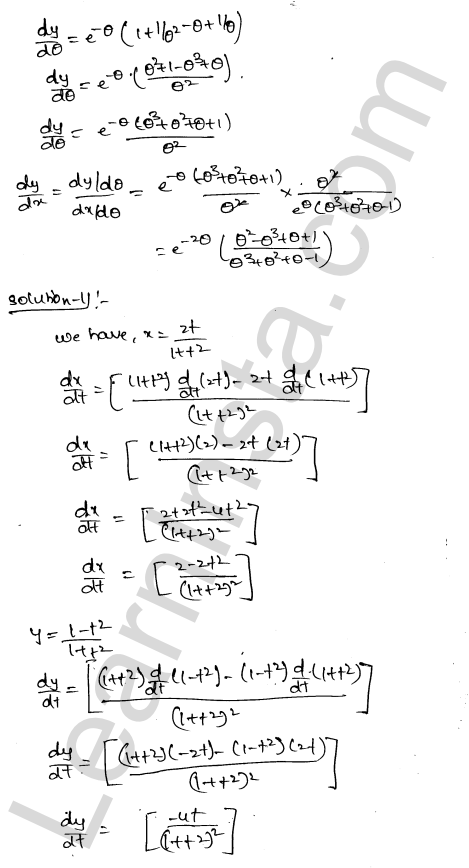 RD Sharma Class 12 Solutions Chapter 11 Differentiation Ex 11.7 1.5