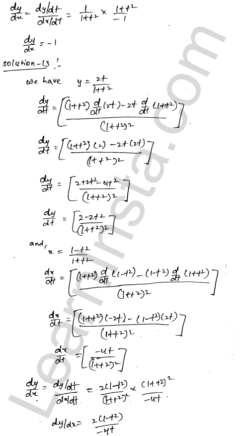 RD Sharma Class 12 Solutions Chapter 11 Differentiation Ex 11.7 1.7