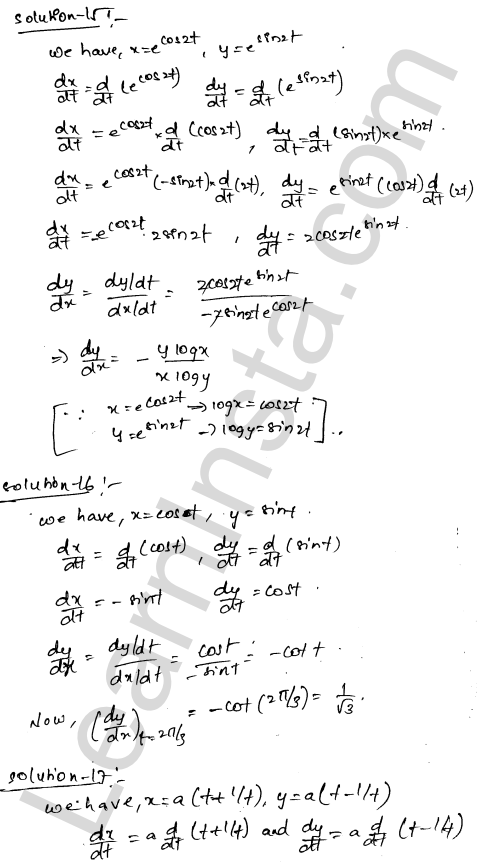 RD Sharma Class 12 Solutions Chapter 11 Differentiation Ex 11.7 1.9