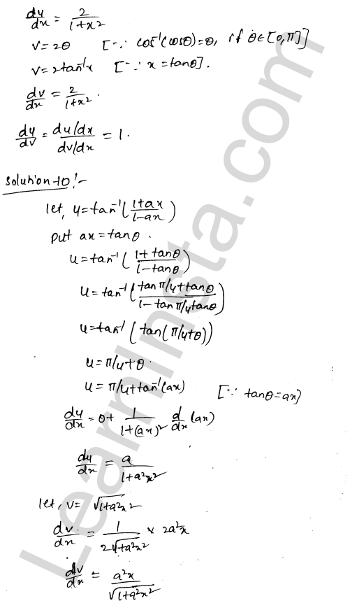 RD Sharma Class 12 Solutions Chapter 11 Differentiation Ex 11.8 1.11