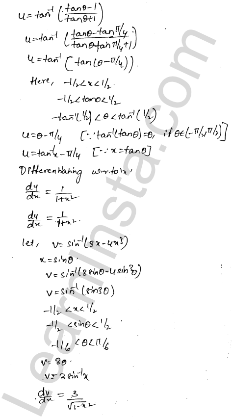 RD Sharma Class 12 Solutions Chapter 11 Differentiation Ex 11.8 1.14