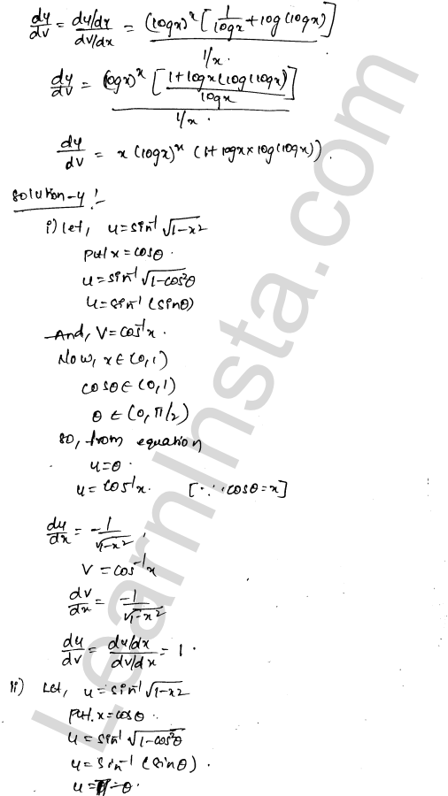 RD Sharma Class 12 Solutions Chapter 11 Differentiation Ex 11.8 1.2