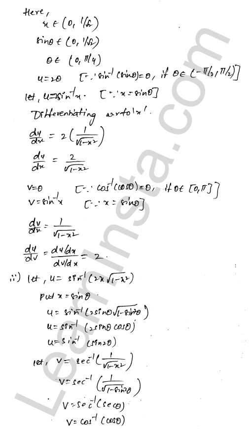 RD Sharma Class 12 Solutions Chapter 11 Differentiation Ex 11.8 1.8