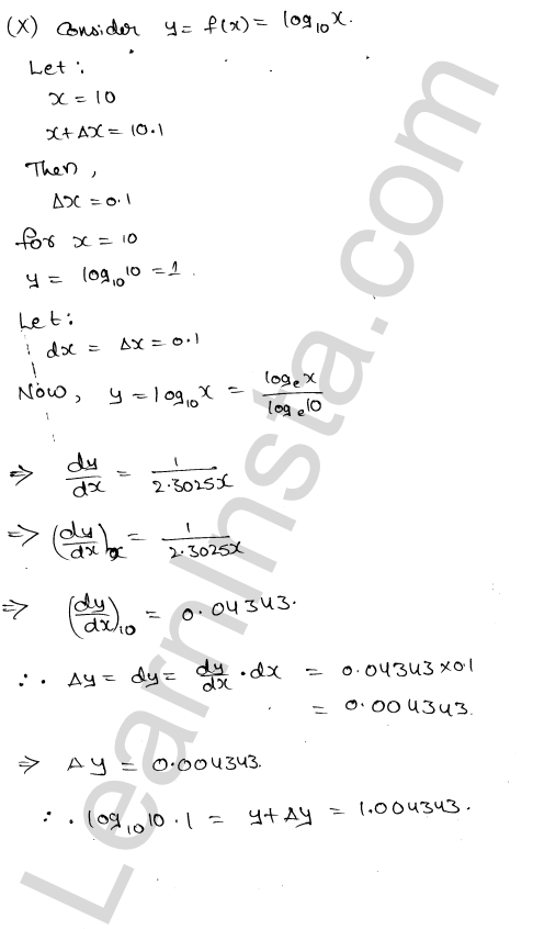 RD Sharma Class 12 Solutions Chapter 14 Differentials Errors and Approximations Ex 14.1 1.14