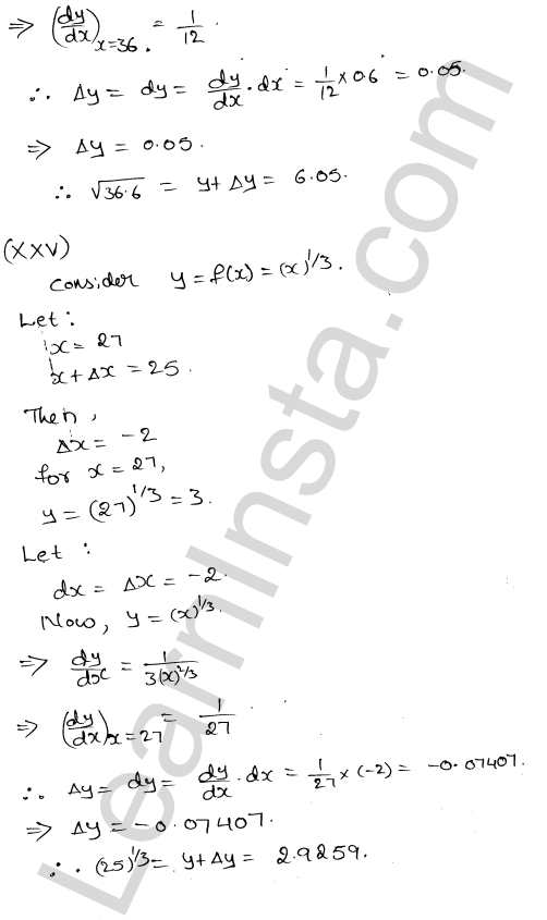 RD Sharma Class 12 Solutions Chapter 14 Differentials Errors and Approximations Ex 14.1 1.26