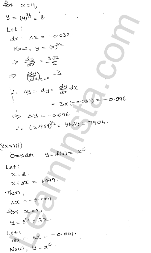 RD Sharma Class 12 Solutions Chapter 14 Differentials Errors and Approximations Ex 14.1 1.28