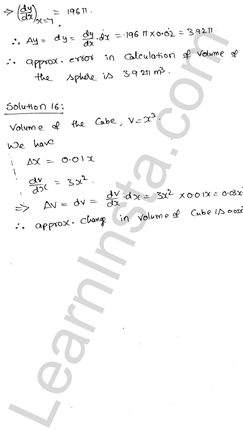 RD Sharma Class 12 Solutions Chapter 14 Differentials Errors and Approximations Ex 14.1 1.33