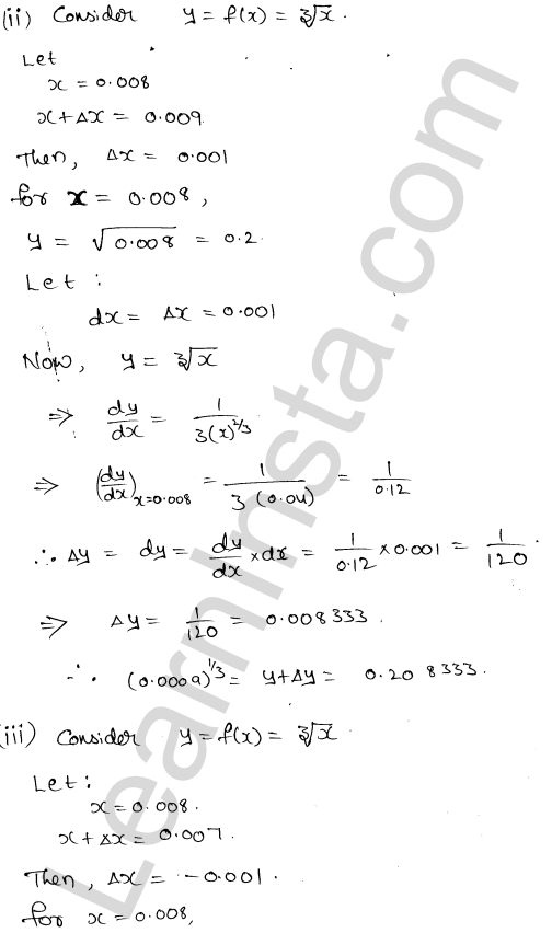 RD Sharma Class 12 Solutions Chapter 14 Differentials Errors and Approximations Ex 14.1 1.8