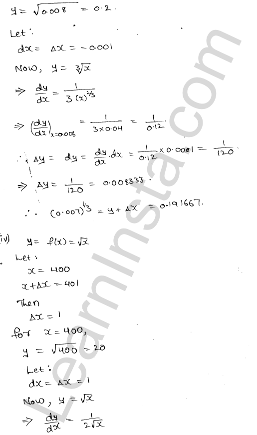 RD Sharma Class 12 Solutions Chapter 14 Differentials Errors and Approximations Ex 14.1 1.9