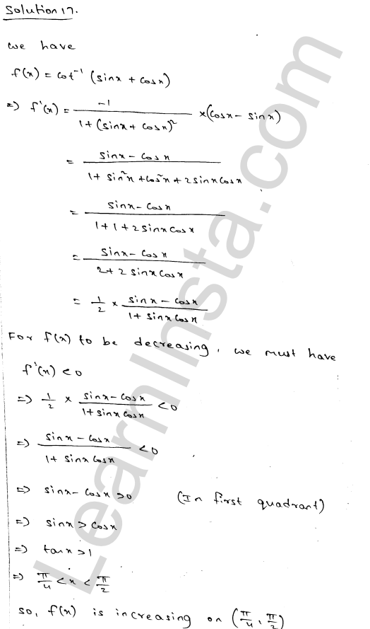 RD Sharma Class 12 Solutions Chapter 17 Increasing and Decreasing Functions Ex 17.2 1.39