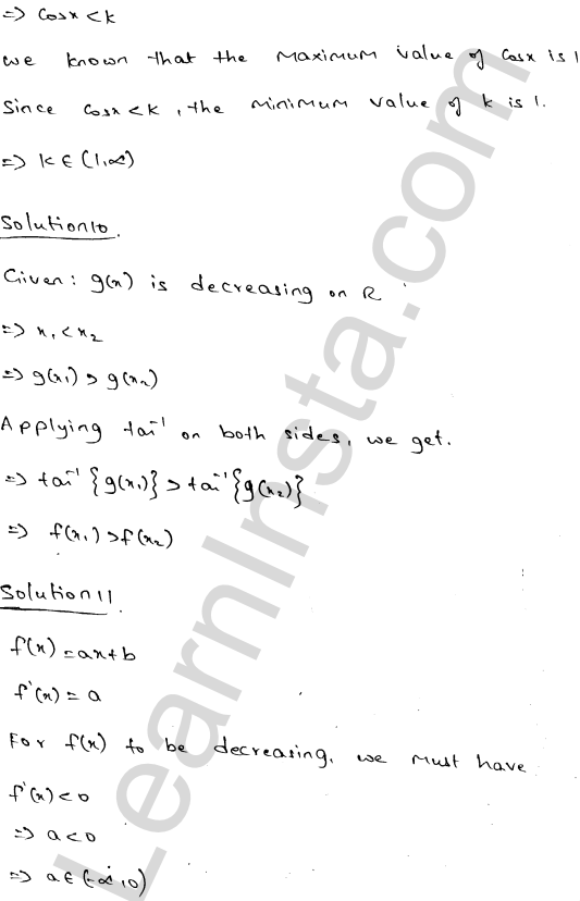 RD Sharma Class 12 Solutions Chapter 17 Increasing and Decreasing Functions VSAQ 1.7