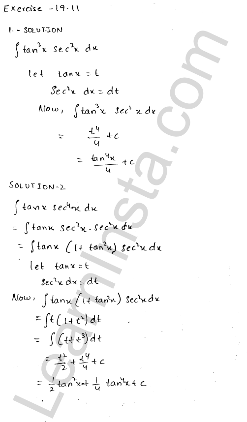 RD Sharma Class 12 Solutions Chapter 19 Indefinite Integrals Ex 19.11 1.1