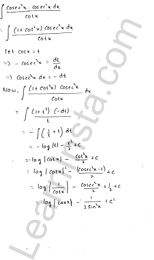 RD Sharma Class 12 Solutions Chapter 19 Indefinite Integrals Ex 19.12 1.9