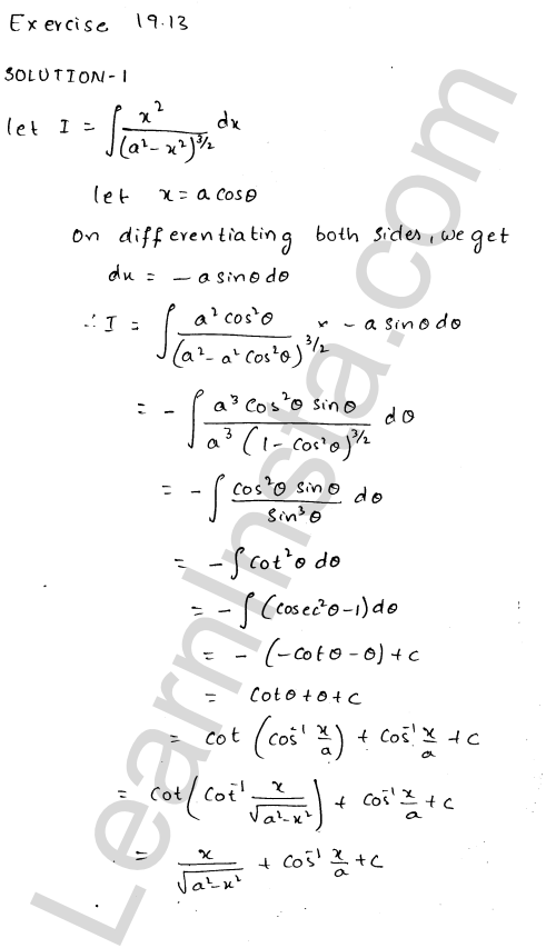 RD Sharma Class 12 Solutions Chapter 19 Indefinite Integrals Ex 19.13 1.1