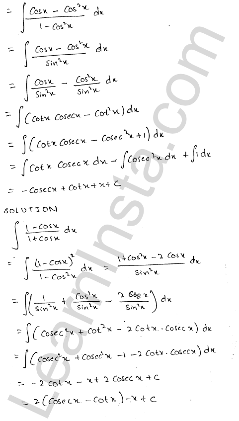 RD Sharma Class 12 Solutions Chapter 19 Indefinite Integrals Ex 19.2 1.19