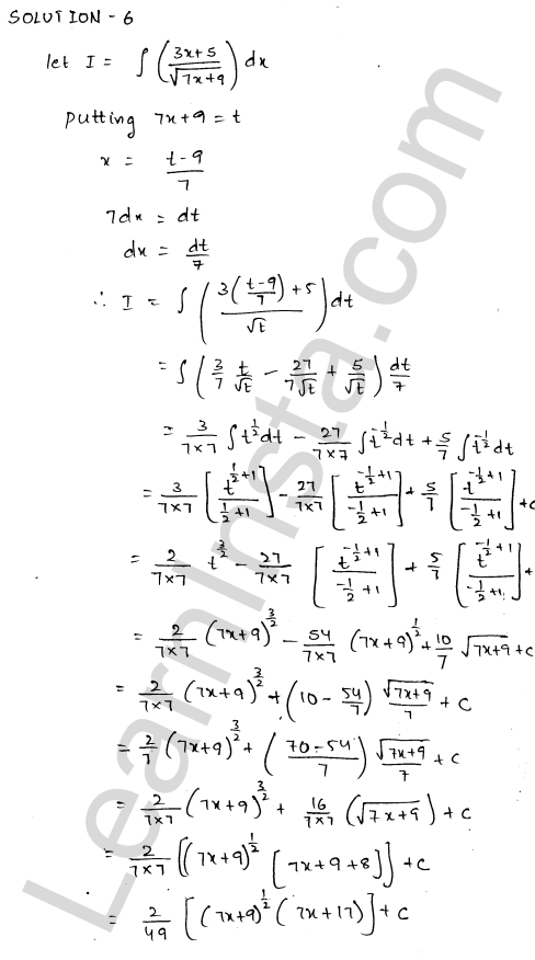 RD Sharma Class 12 Solutions Chapter 19 Indefinite Integrals Ex 19.5 1.5