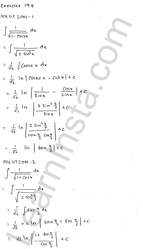 RD Sharma Class 12 Solutions Chapter 19 Indefinite Integrals Ex 19.8 1.1
