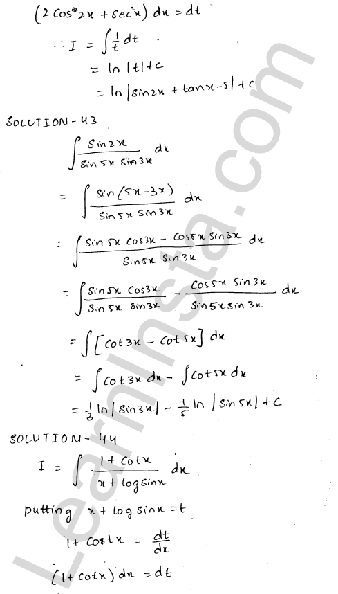 RD Sharma Class 12 Solutions Chapter 19 Indefinite Integrals Ex 19.8 1.20