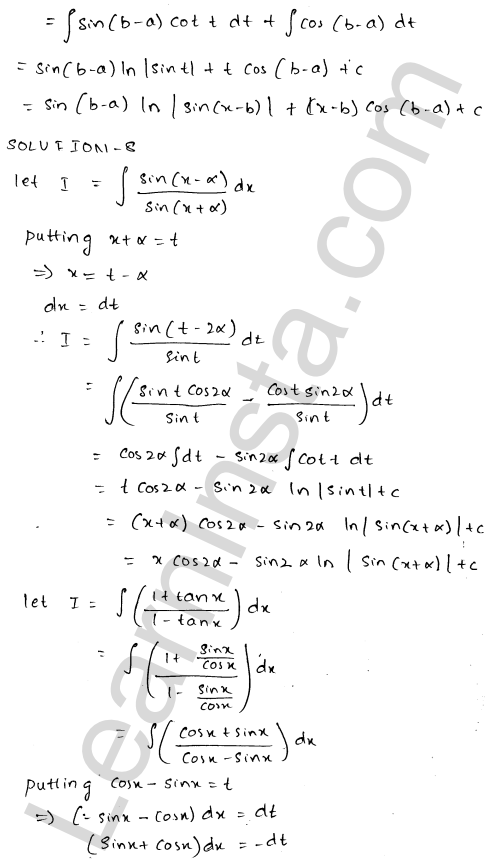 RD Sharma Class 12 Solutions Chapter 19 Indefinite Integrals Ex 19.8 1.4