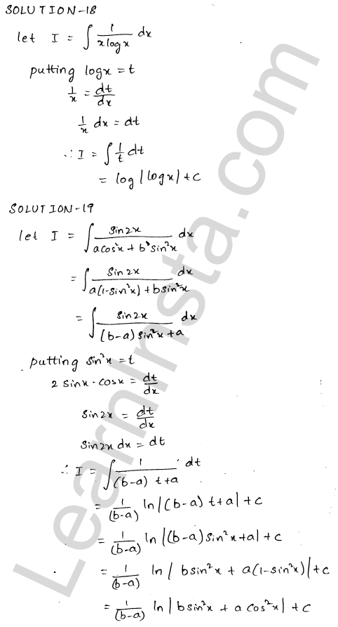 RD Sharma Class 12 Solutions Chapter 19 Indefinite Integrals Ex 19.8 1.9